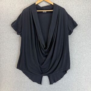 Color Me Cotton Drape Neck Top Short Sleeve Casual Tee‎ Shirt Womens Size XL